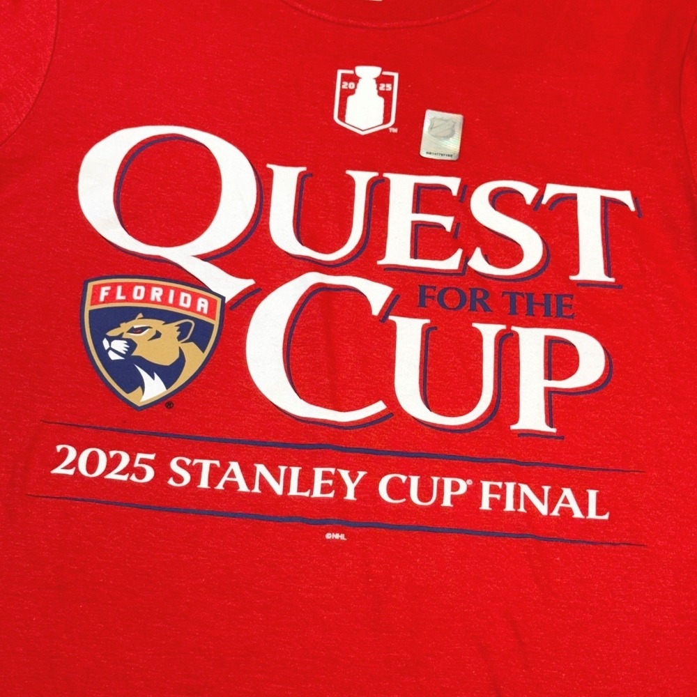 Fanatics Florida Panthers Quest for the Cup 2025 Stanley Cup Final Red T Shirt S